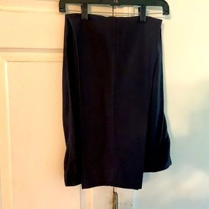 Sag harbor black pants, pleated front, partial elastic in back waist.